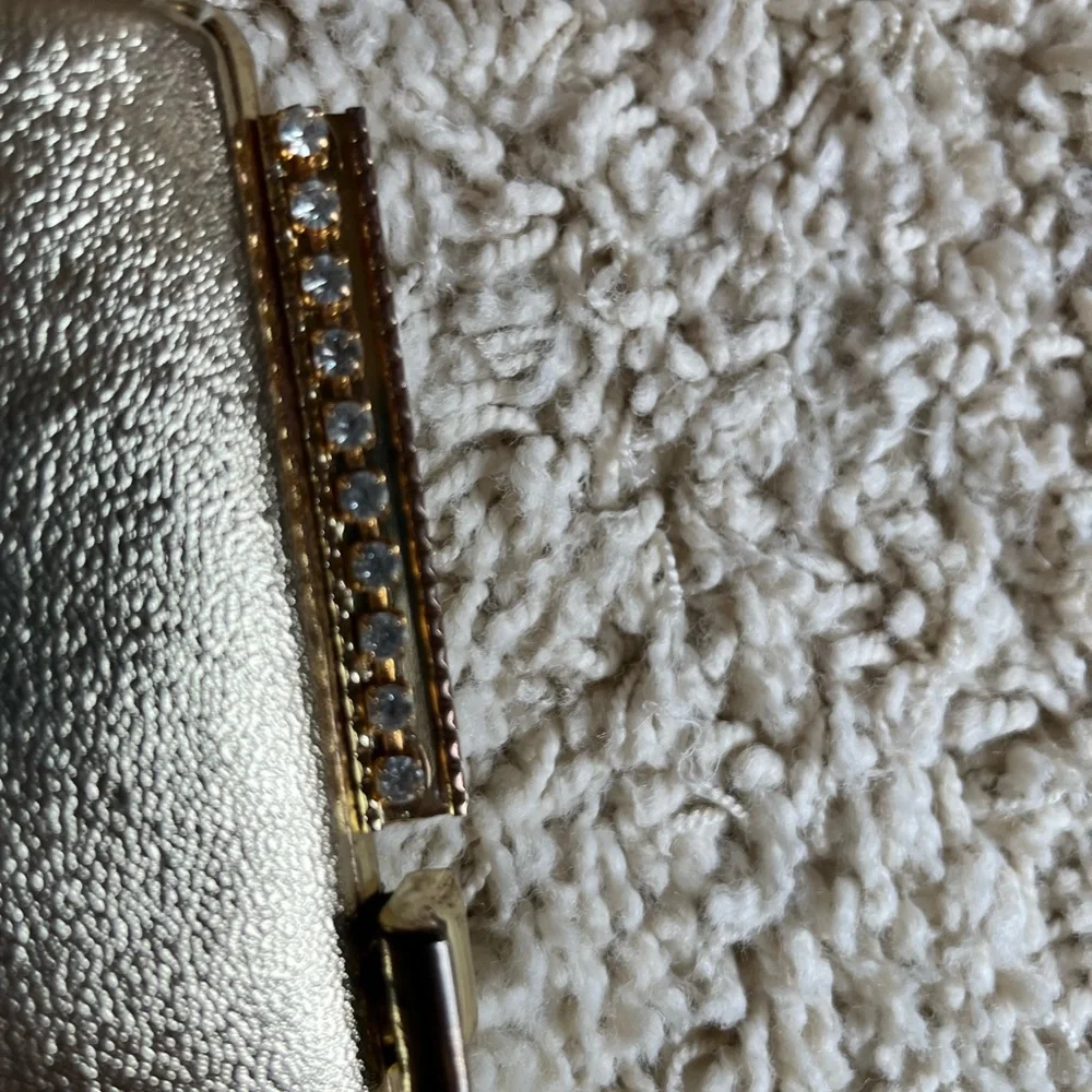 Vintage gold clutch, optional short chain handle - Picture 3 of 11